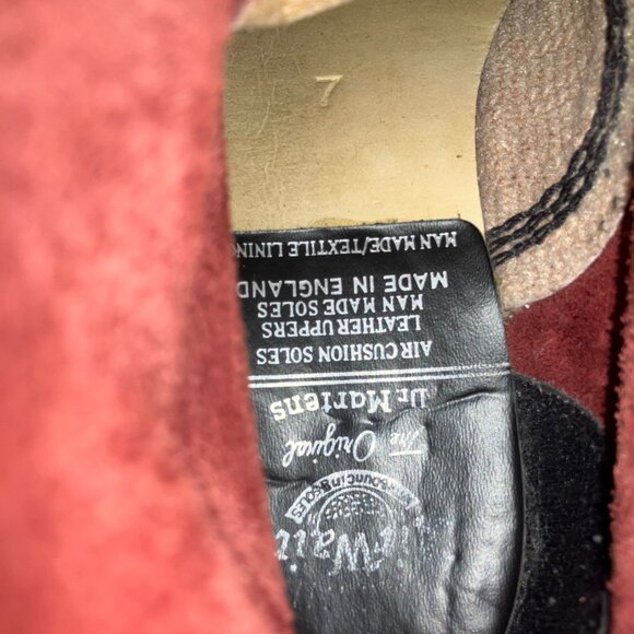 90's Vintage Square Toe Dr. Martens US 9 boots England 1460 cherry red oxblood - Picture 15 of 15